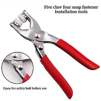 أداة كبس أزرار الطقطق والمعدن، كماشة كبس أزرار حلقية مقاس 9.5 مم. 🎁